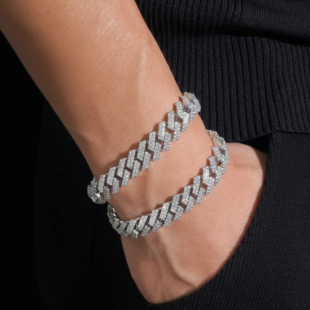 Bracelets on black studio background